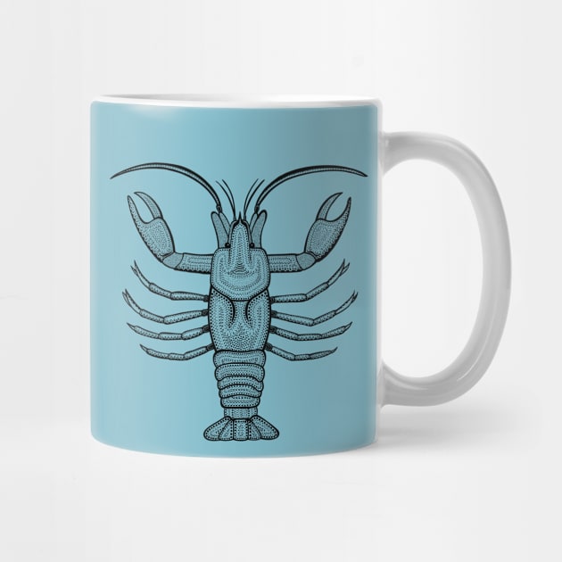 Crayfish or Small Lobster - hand drawn animal design by Green Paladin